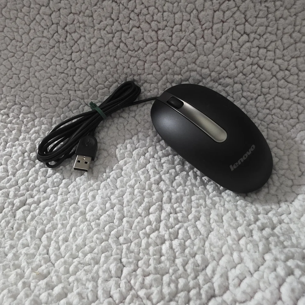 Lenovo Black and Silver USB Mouse
